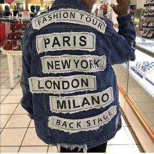 Distressed denim jacket